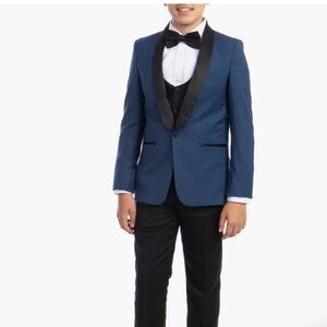 Perry Ellis Indigo Blue Tuxedo 5-Piece Set Boy Size 8